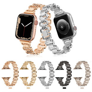 适用苹果ultra手表表带金属iwatch8不锈钢 Apple Watch Series7/6/5/4/8代透气潮流别致创意41mm45女个性49mm