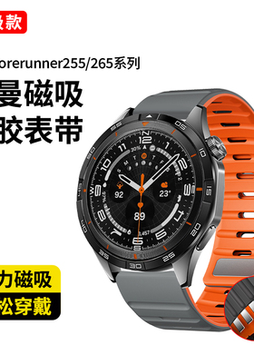 适用佳明Forerunner255/265M液态硅胶745磁吸表带Venu2/3手表带Vivoactive4替换带创意华为watch4pro表带22mm