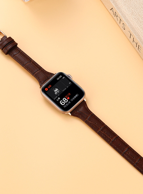 苹果手表带表带iwatch7/8代真皮牛皮小蛮腰简约个性SE表带apple watch6/ 5/4/3/2男女通用 44/40/41mm45/49mm