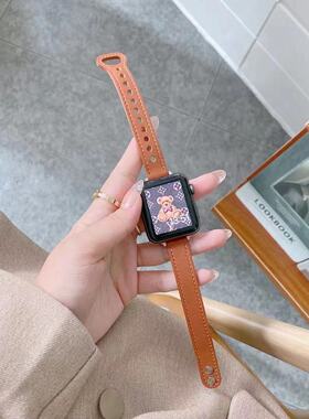 适用苹果手表iwatch65432代SE小蛮腰表带 苹果手表7代se 44mm个性反扣式女款细表带时尚潮流腕带41mm45/42/40