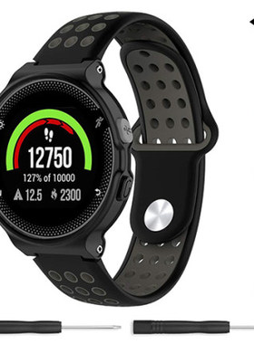 适用Forerunner235表带腕带 适用佳明 735XT/235L/230/620/630智能手表表带 官方同款硅胶双色腕带替换带运动