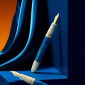 蓝色幻景钢笔 MIRAGE 礼盒高档树脂钢笔 劳彭自然系列BLUE Laban