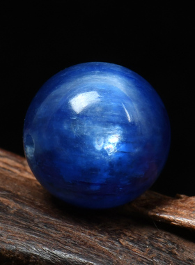 5A蓝晶石散珠子圆珠单颗diy手工串珠材料隔珠配饰品蓝色水晶