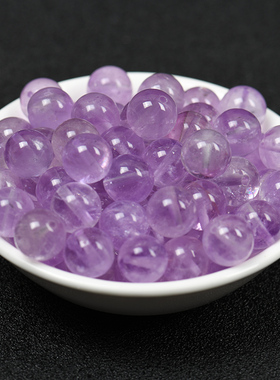 天然紫水晶薰衣草散珠子圆珠串珠手链佛珠diy饰品配件半成品水晶