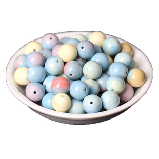 阿拉善玛瑙老料七彩玉幻彩油画奶昔色原矿彩虹渐变色手串手链散珠