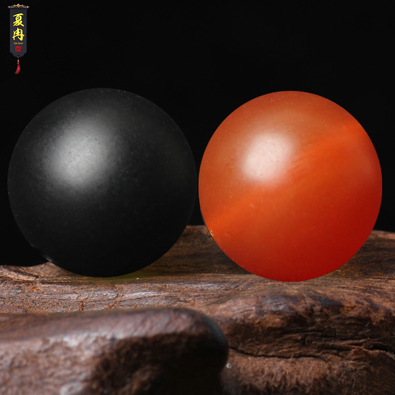 黑红磨砂单颗手工编织饰品配件