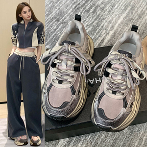 巴黎老爹鞋女2023秋冬新款网红超火爆款厚底百搭运动休闲鞋ins潮