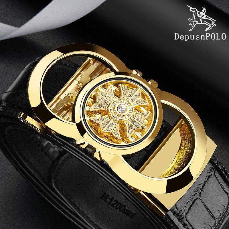 德普绅保罗皮带2026新款男士时尚轻奢真皮腰带压花牛皮自动扣腰带