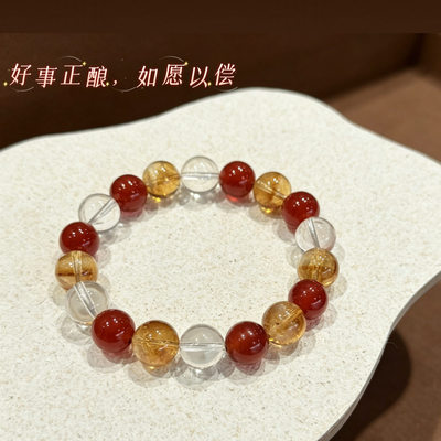 谢礼人造水晶多宝手链女ins小众设计仿白水晶黄塔晶高级感手串女