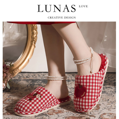 LUNA'S L.包头.新婚拖鞋结婚喜庆红色情侣晨袍一对春夏季 | 连理