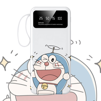 可爱卡通蓝胖子叮当猫充电宝20000毫安50000移动电源通用来图定制