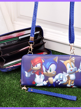 日韩索尼克钱包周边刺猬sonic超音鼠拉链学生男童手提斜挎钱包