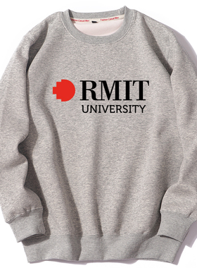 RMIT墨尔本皇家理工大学圆领校服纪念品春秋冬季加绒和薄款卫衣