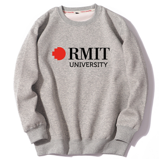 RMIT墨尔本皇家理工大学圆领校服纪念品春秋冬季加绒和薄款卫衣