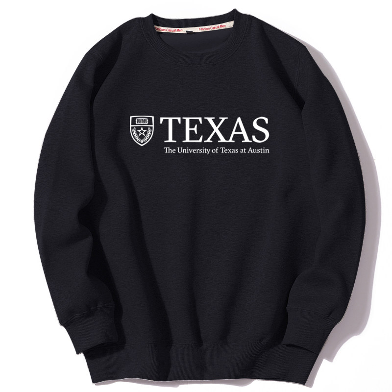 ut-austin德克萨斯大学奥斯汀分校男女装套头圆领加绒和薄款卫衣