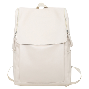 电脑包双肩包PU皮质书包女大学生大容量笔记本背包时尚男2025新款