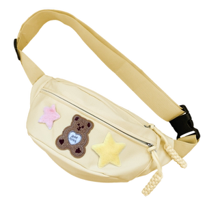 斜挎包包女2024新款潮小众百搭运动胸包可爱女孩儿童休闲学生腰包