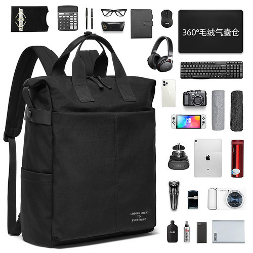 16寸电脑包双肩毛绒气囊防震防摔