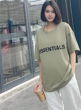 正品美版ESSENTIALS字母短袖过验 FOG复线潮牌休闲t恤男女情侣款