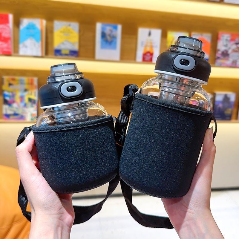 超大容量玻璃杯带杯套便携水杯男学生泡茶杯个人专用过滤茶隔杯子