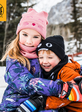 Buff儿童针织瓜皮帽宝宝秋冬款围脖保暖防风护耳毛线户外滑雪防寒