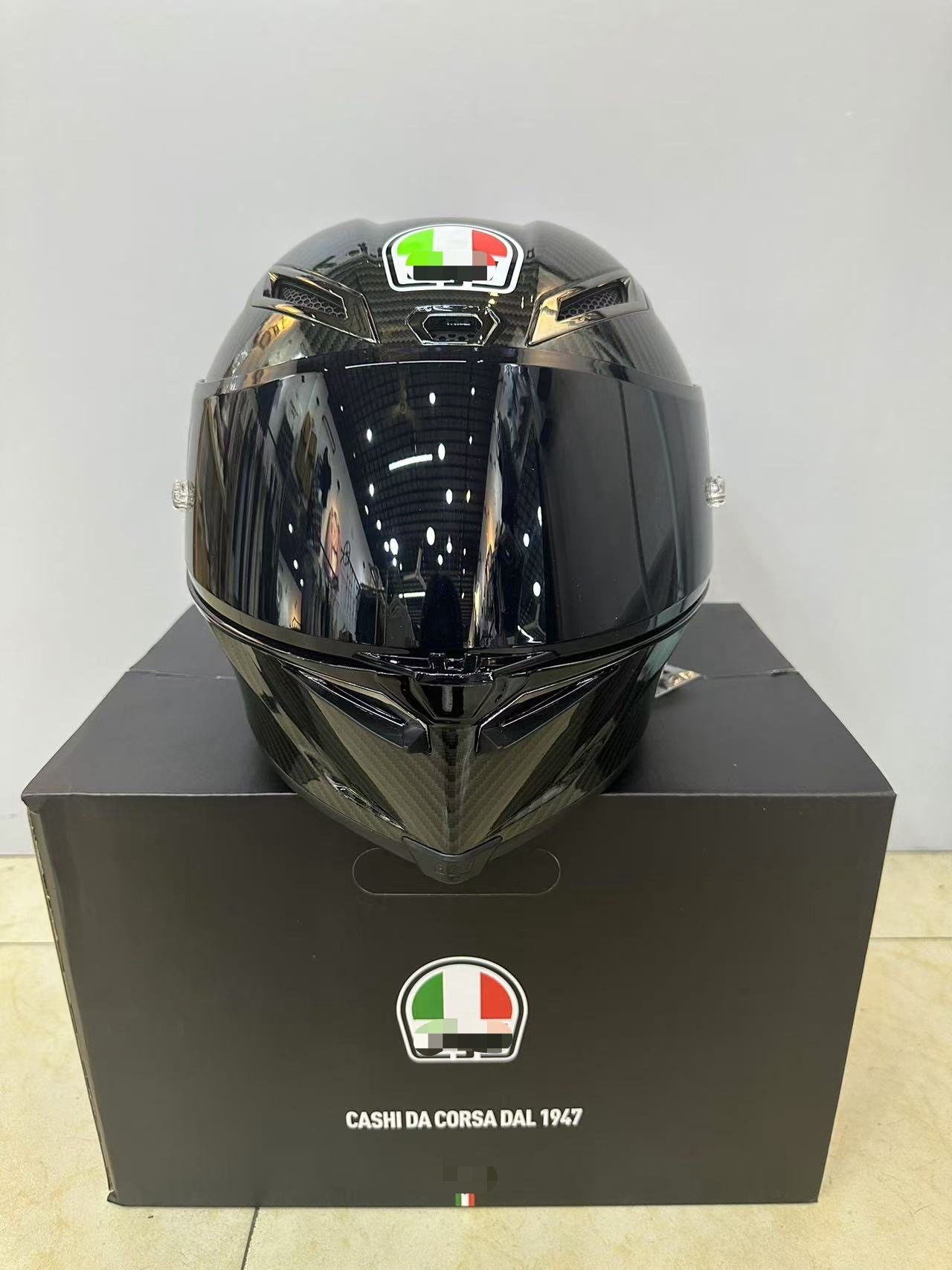 thumbnail for Pista Glossy Black Large Rear Wing Motorcycle Safety Helmet Unisex All-Season Trending High Appearance Rider Universal