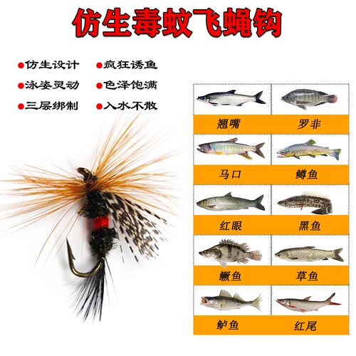 路亚微物毒蚊飞蝇钩马口翘嘴罗非