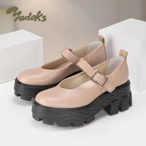 雅乐士复古增高乐福鞋