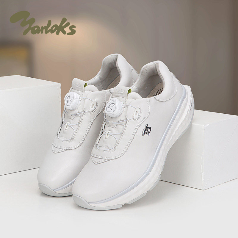 Yarloks/雅乐士白色厚底旋钮系带时尚休闲鞋女轻软运动鞋 2622307