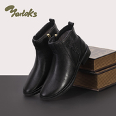 防滑女士短靴 简约短靴通勤款 2125102 雅乐士头层牛皮时尚 Yarloks