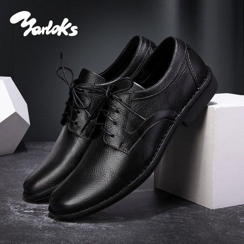 Yarloks男士低跟缓震商务皮鞋