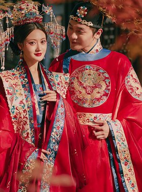 宋制汉服婚服凤冠霞帔结婚租赁