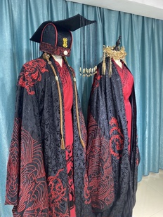 出租汉服婚服长乐未央周制汉红黑色大气拖尾结婚嫁衣大码均码租赁