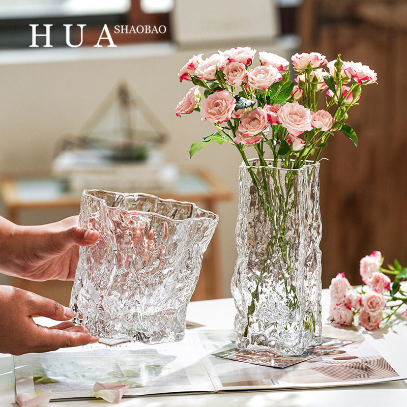 冰川ins风北欧轻奢花瓶客厅插花水晶玻璃卧室网红水养装饰品摆件,鲜花速递/花卉仿真/绿植园艺,花瓶,淘宝优惠券,粉丝福利购,淘宝优惠卷