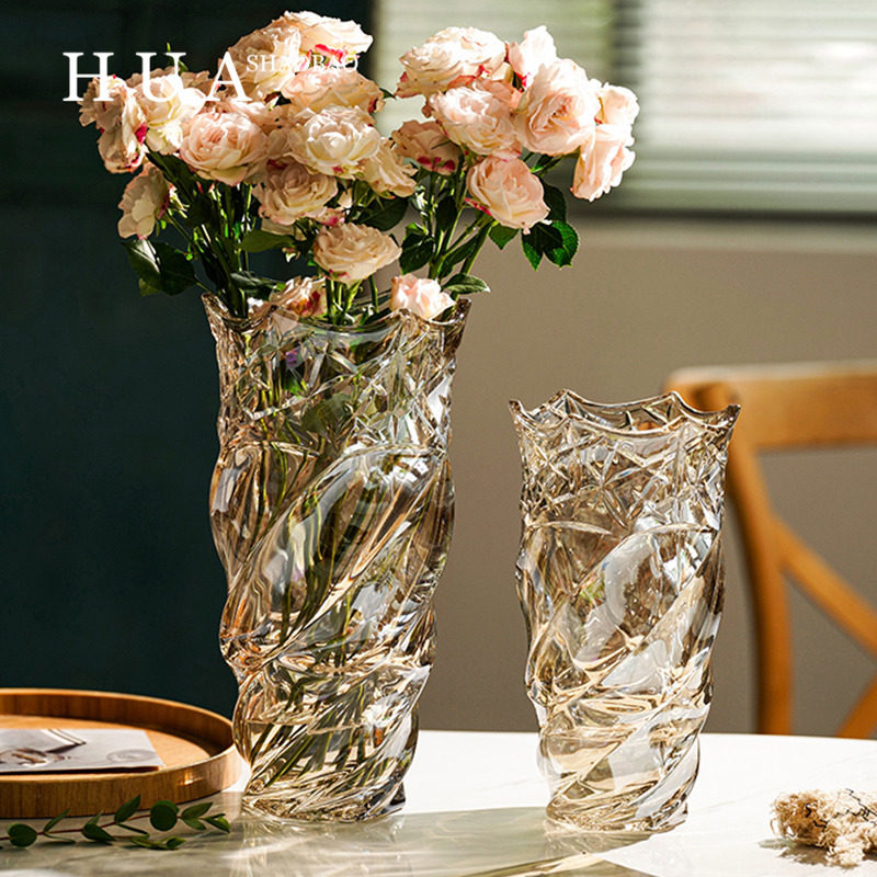 ins风网红花瓶摆件客厅插花轻奢水晶玻璃北欧玫瑰卧室水养装饰品 - 花少保旗舰店出品