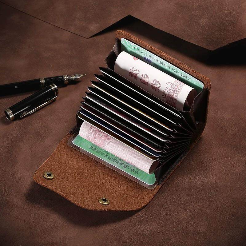 外贸疯马皮男士卡包驾驶证名片卡夹欧美复古头层信用卡套定制