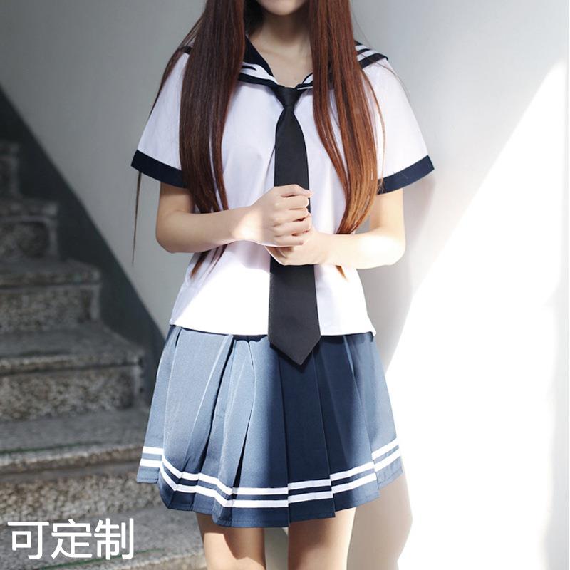 日系jk学生制服软妹服关西襟短袖水手服学院风套装班校服女带领结-封面