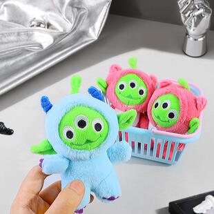 网红可爱三眼怪毛绒钥匙扣公仔玩偶小怪兽精品玩具娃娃定制