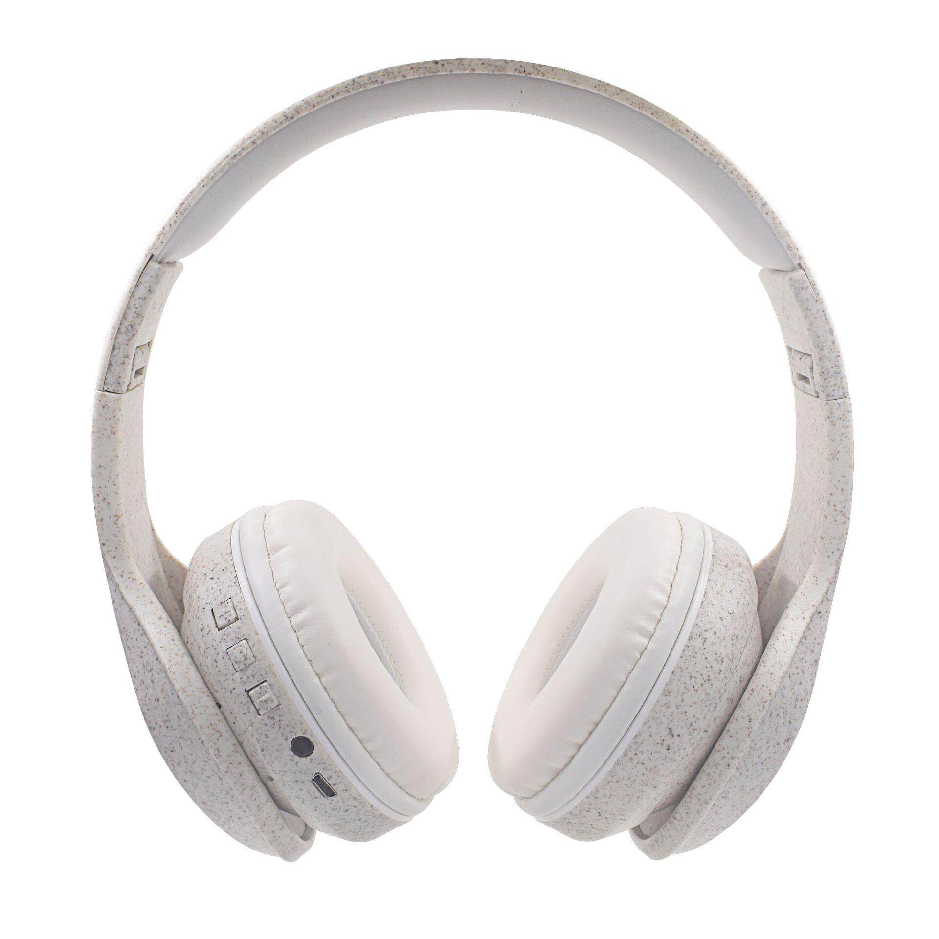 新款麦秸秆低碳可降解头戴式无线蓝牙耳机重低音听歌音乐耳麦定制