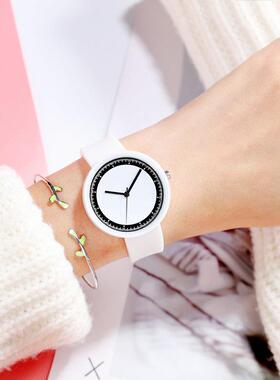 引流爆品简约创意硅胶手表女士学生ins韩版潮流小清新情侣石英表