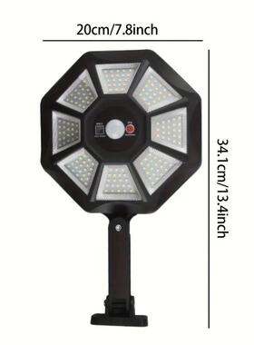 新款太阳能168LED感应路灯一体化庭院灯 人体感应壁灯室外花园灯