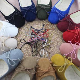 女鞋 时尚 休闲鞋 2027春季 女大码 潮蝴蝶结浅口方头韩版 单鞋 新款