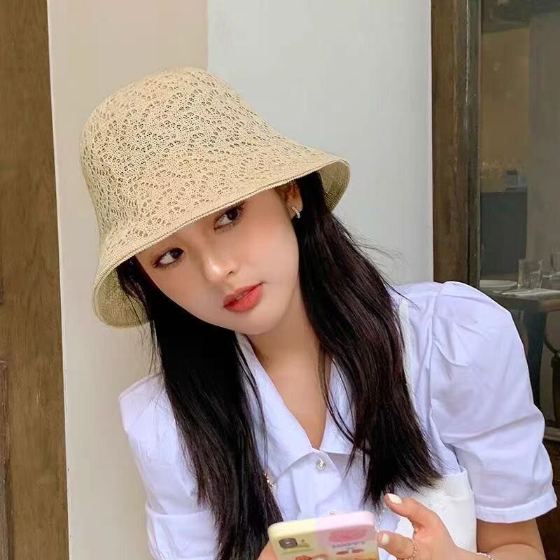韩国夏季双层水桶帽薄款透气新款韩版女百搭遮阳防晒帽子