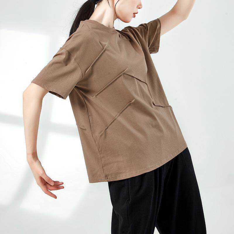 现代舞服装男女同款中性宽松练功服古典民族爵士舞蹈上衣棉运动服