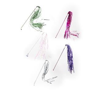 直销手工带羽毛逗猫棒杆益智玩具 彩色丝带挑逗互动猫咪棒