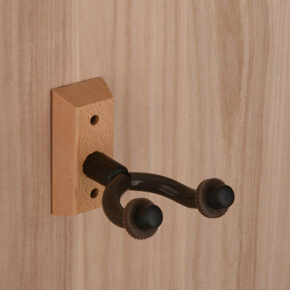 墙壁式木座吉他挂钩 尤克里里上墙民谣电贝斯原木质实木吉他挂架