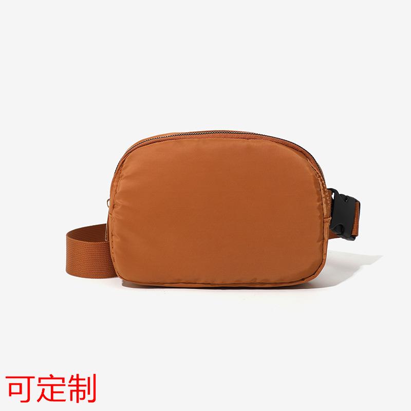 简约百搭女士胸包多功能单肩斜挎腰包小清新纺织记忆布皮带手机包