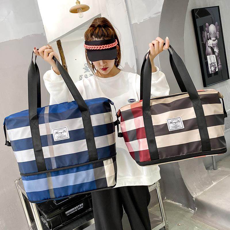 2021新款潮短途旅行包大容量女旅游轻便手提行李收纳袋可套拉杆箱