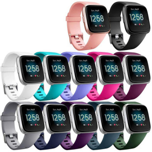 适用于Fitbit Versa硅胶替换表带Versa2/Lite官方款表扣式腕带