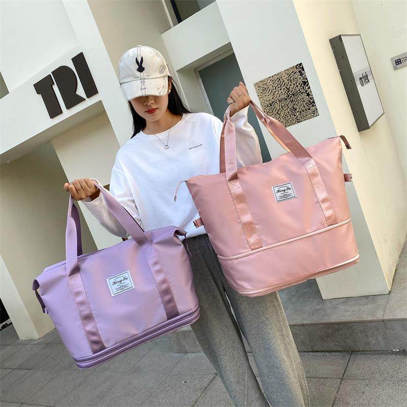 加大双层待产包 旅行收纳包女手提防泼水大容量运动健身包行李袋